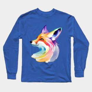 Pastel Watercolor Fox Long Sleeve T-Shirt